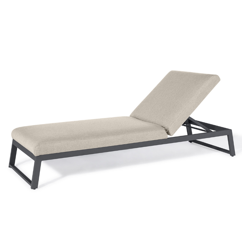 Palermo Outdoor Fabric Sunlounger - Oatmeal