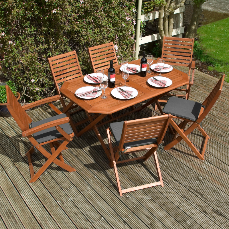 Plumley Garden Dining Set - Grey