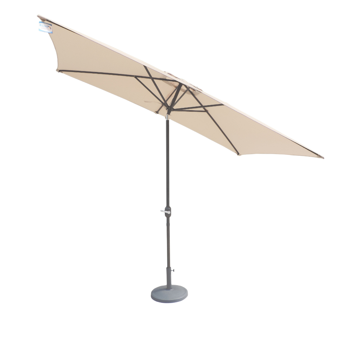 RC 2.4m x 3m Crank And Tilt Rectangular Parasol With Powder Coated Pole - Ivory at Rattan Garden Furniture