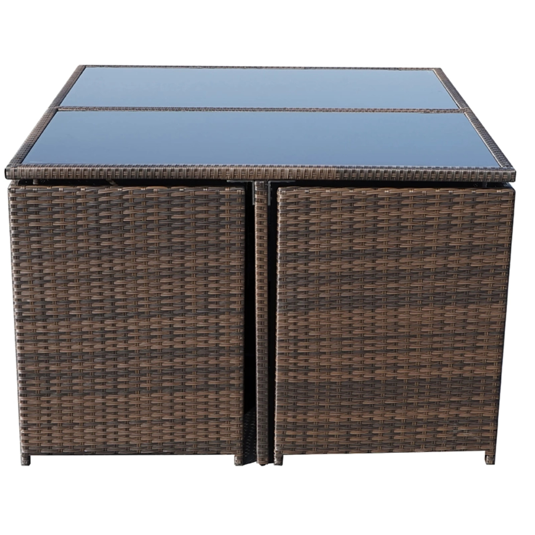 RC Cannes 8 Seater Rattan Cube Set - Brown