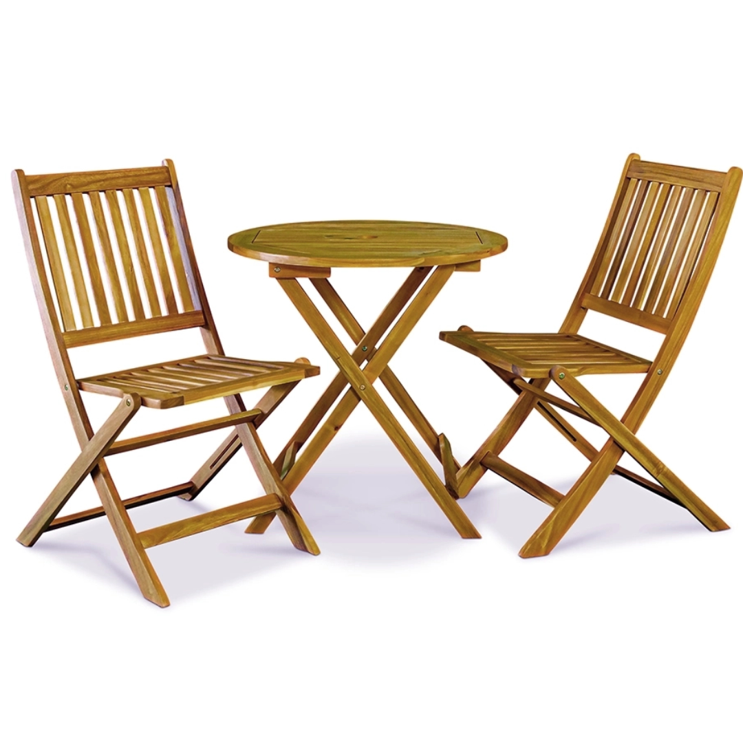 RC York 2 Seater Bistro Set With Folding Chairs