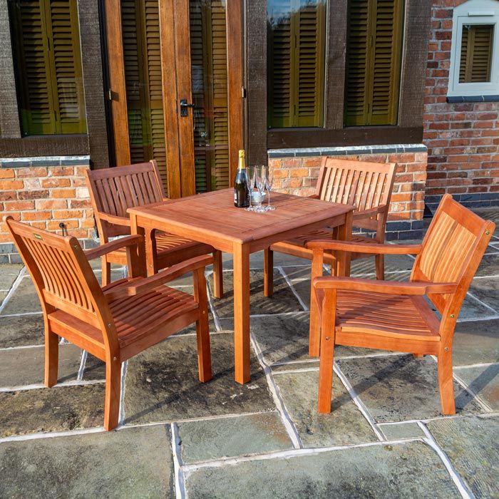 Willington 4 Seater Wooden Square Table Dining Set