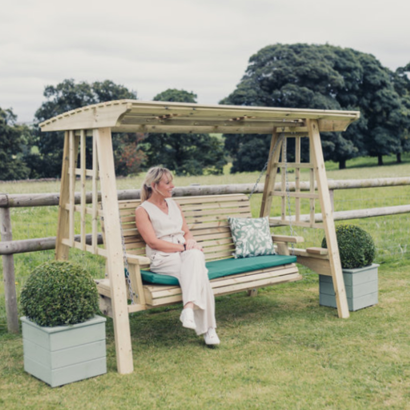 Moorvalley 3 Seater Shaded Trellis Swing Seat from Rattan Garden Furniture