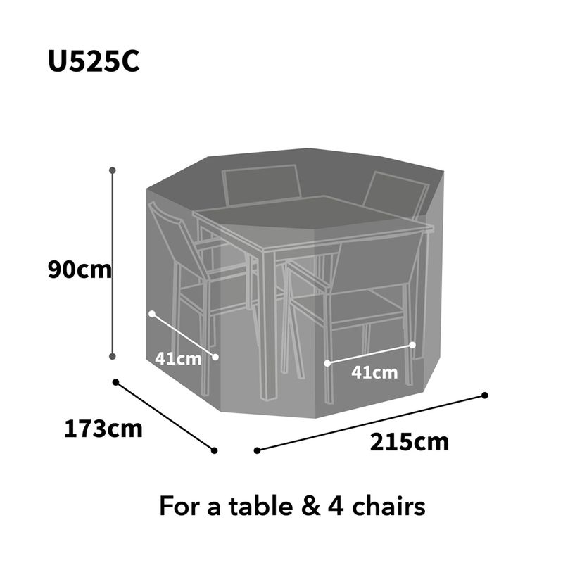 Ultimate Protector Rectangular Patio Set Cover - 4 Seat - Charcoal