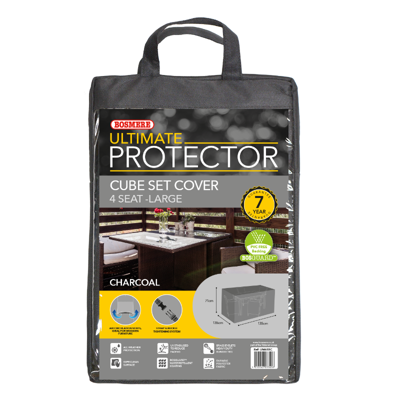 Ultimate Protector 4 Seater Cube Set Cover - Extra Large - Charcoal