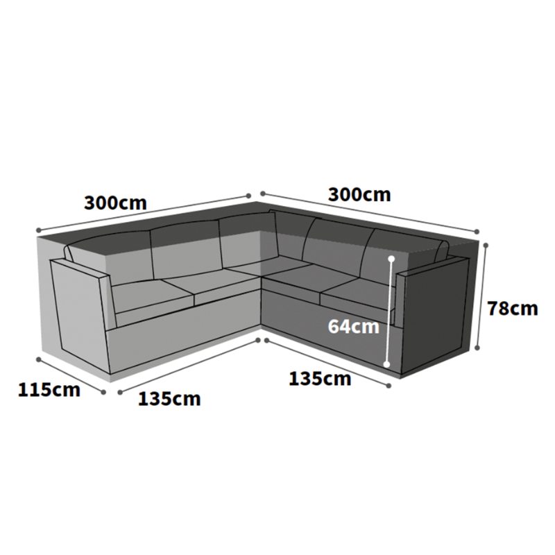 Ultimate Protector Corner Sofa Cover - 300cm - Charcoal from Rattan Garden Furniture