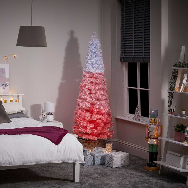 Vixen Eclipse Pink & White Fibre Optic Christmas Tree - 6ft