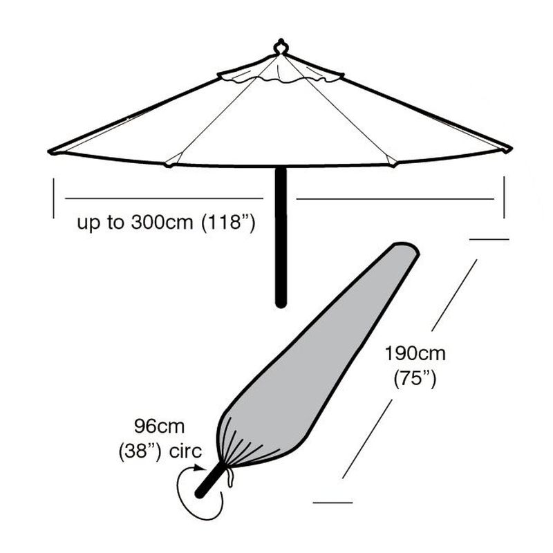 Premium Super Tough Large Parasol Cover - Green from Rattan Garden Furniture