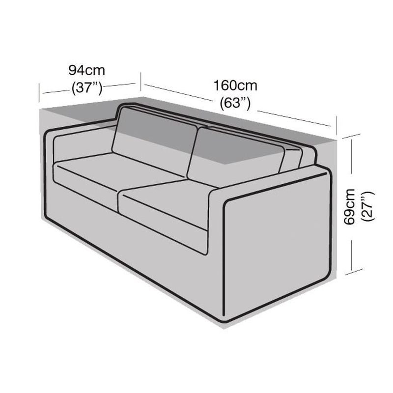 Super Tough 2 Seater Large Sofa Cover - Black at Rattan Garden Furniture