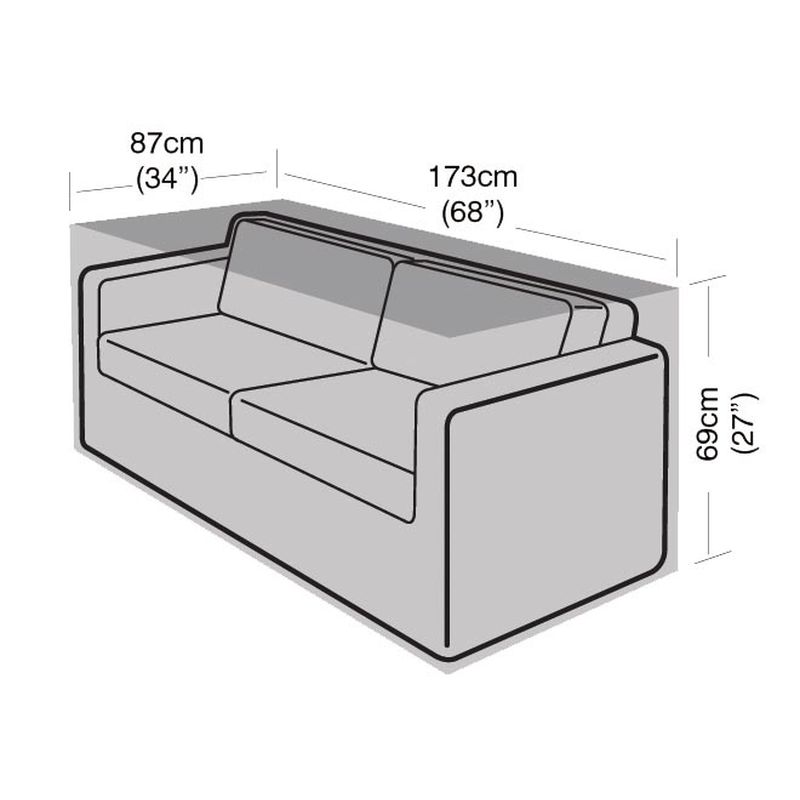 Super Tough 2-3 Seater Small Sofa Cover - Black at Rattan Garden Furniture