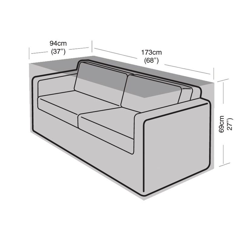 Super Tough 2-3 Seater Large Sofa Cover - Black at Rattan Garden Furniture