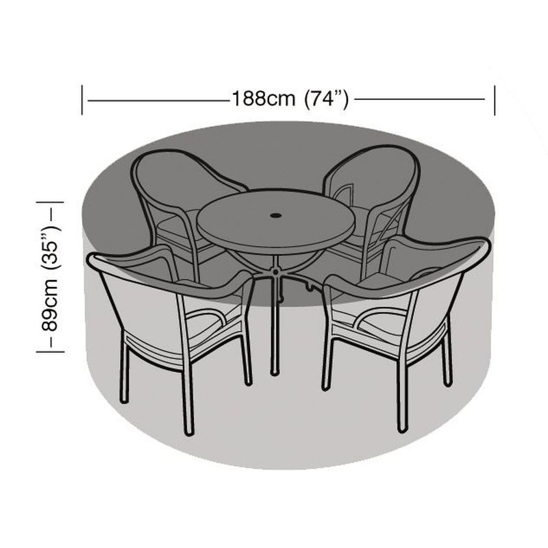 Super Tough 4-6 Seater Round Furniture Set Cover - Black